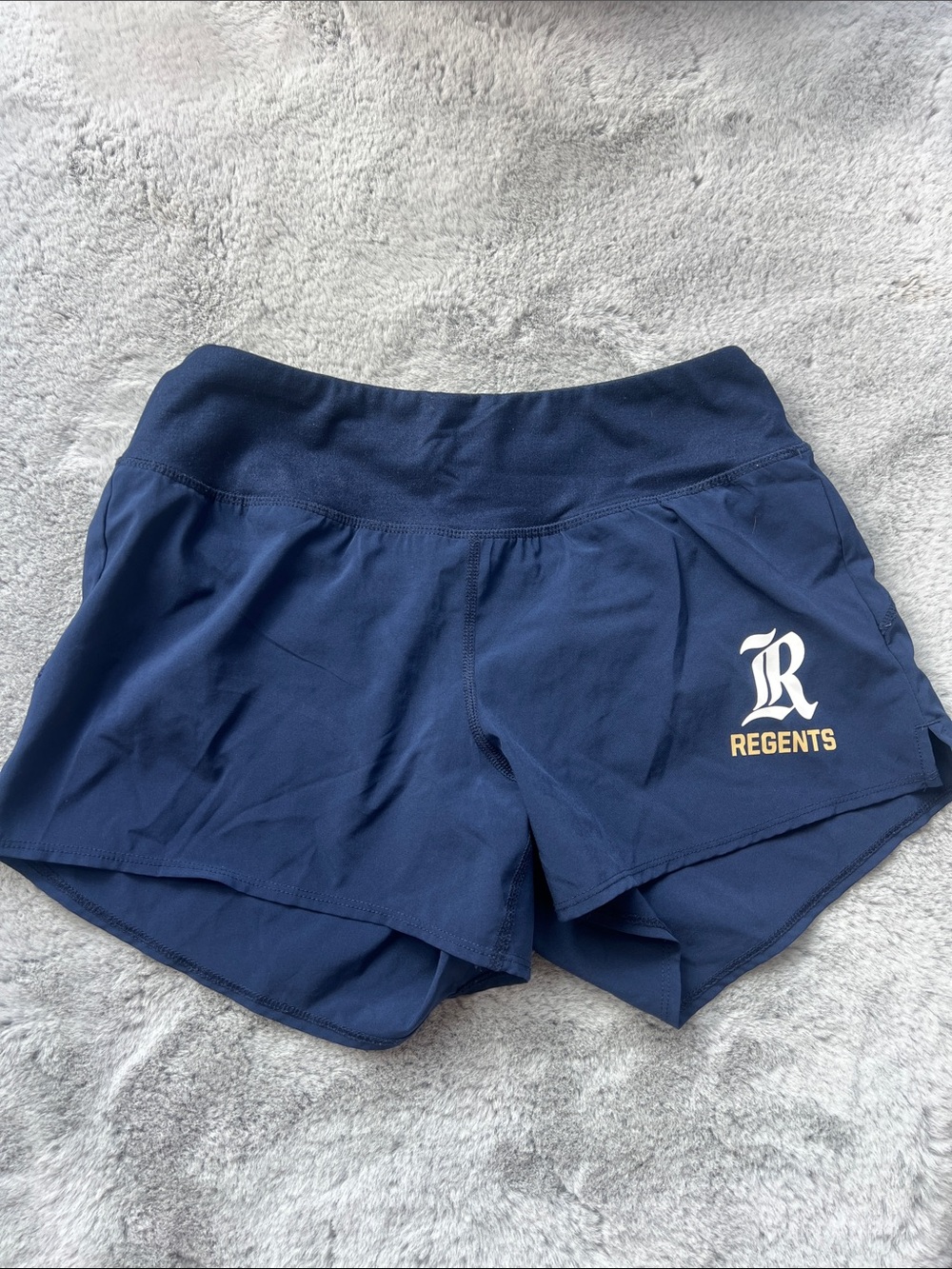 Women’s small Navy Athletic Shorts with Regents Logo